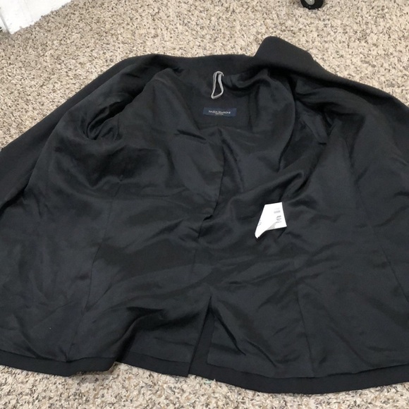 Piazza Sempione Blazer Size IT 44 US 8 Black Virgin Wool Ruched Front - Picture 6 of 13